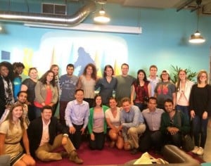 The group of 20 Americans and five Fulbright Foreign Student MTP participants after a mentor session at Citizen University in Seattle. Submitted photo.