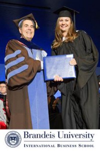 Katie Nikolaeva, Fulbright student from Russia, at Brandeis University International Business School graduation, May 2015.